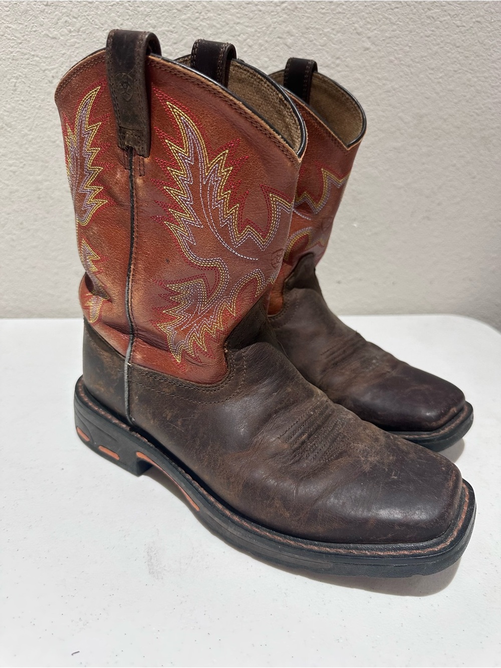 Ariat WorkHog Wide Square Toe Cowboy Boot youth 5.5 women’s 7